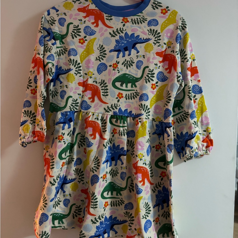 Mini Boden Multicolor Dinosaur Print Long Sleeve Shirt
